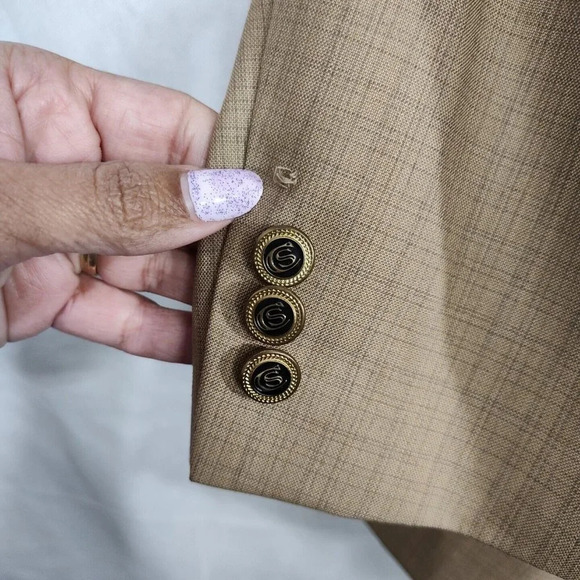 Soprano Brown Blazer Suit Jacket 3 Button Men Size 42R NEW with MISSING BUTTONS - Picture 12 of 12